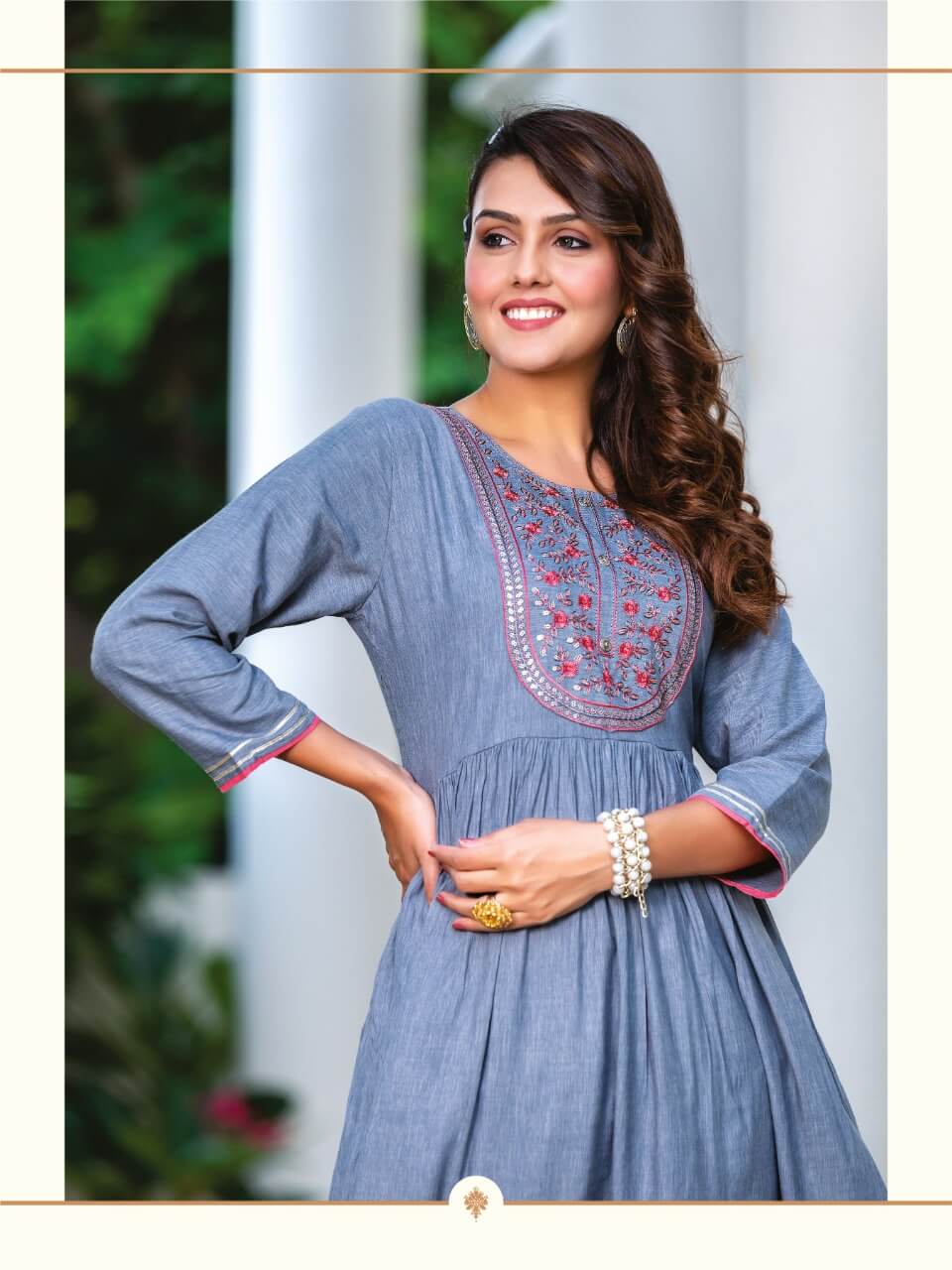 Heritage Fantasy 2 Ethnic Wear Wholesale Embroidery Kurtis Catalog
